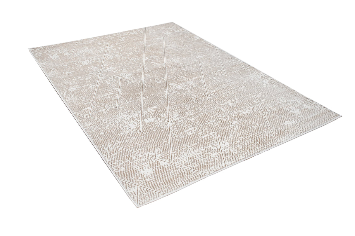 Jade 44 Beige Area Rug - Beige, 100% Polyester/Shiny Viscose, 7' 8" X 10' 5" (1 Piece)