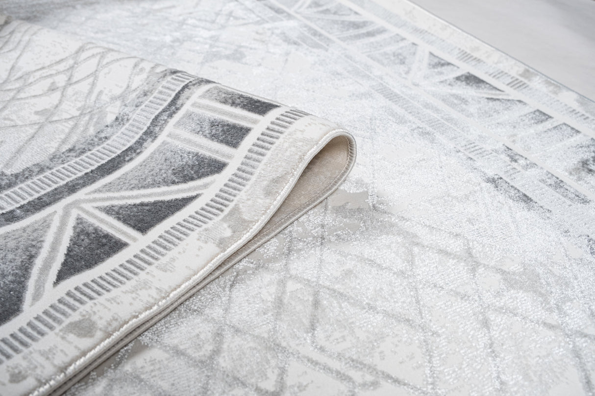 Jade 45 Area Rug - Dark Grey/Cream, 9' 8" X 13' (1 Piece)