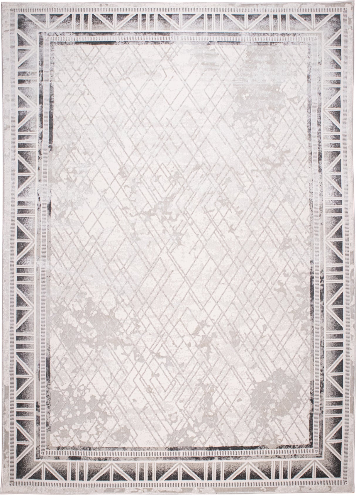 Jade 45 Area Rug - Dark Grey/Cream, 9' 8" X 13' (1 Piece)