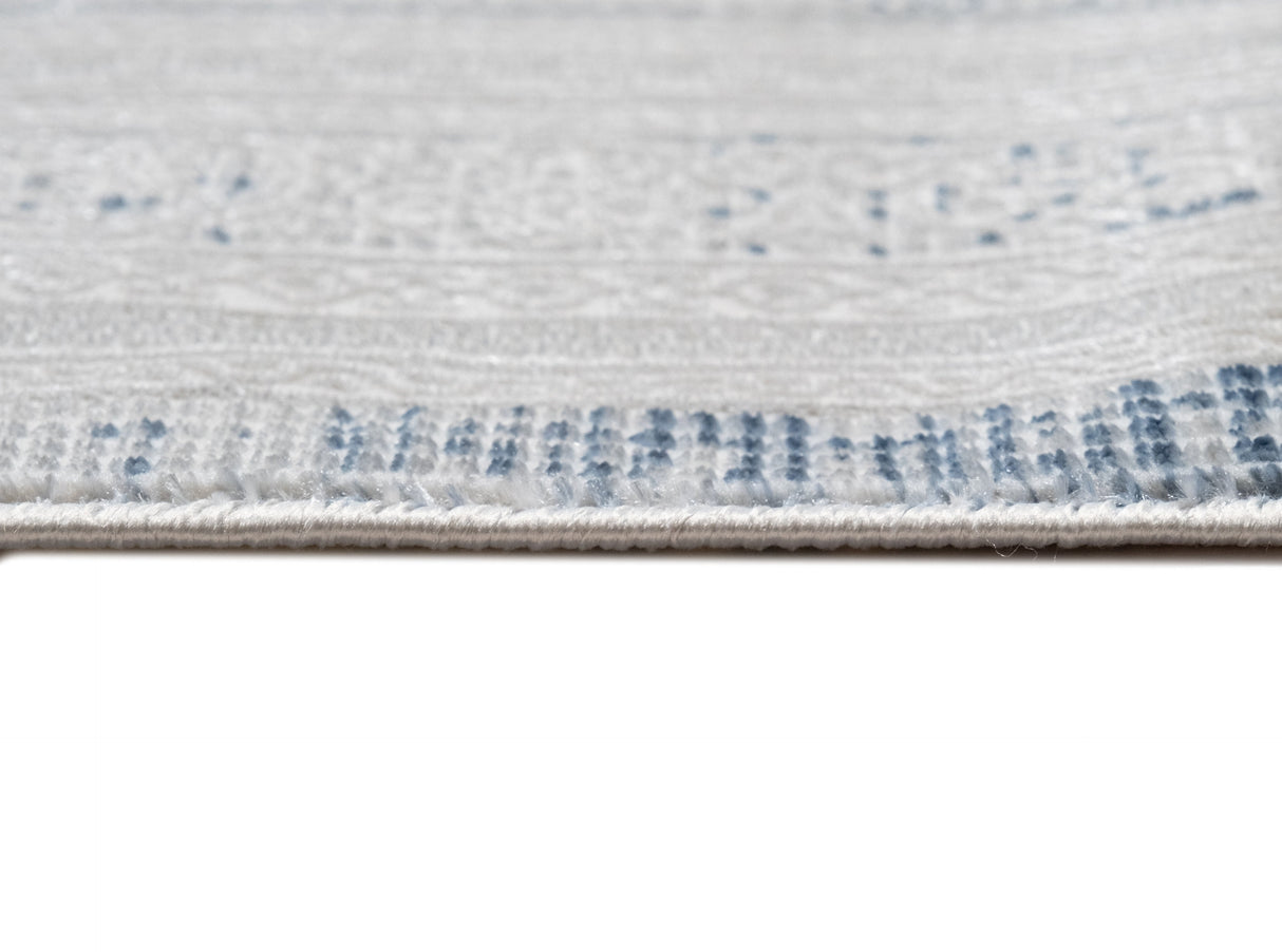 Jade 48 Blue Polyester Viscose Area Rug - Blue, Machine Loom, 7' 8" X 10' 5" (1 Rug)