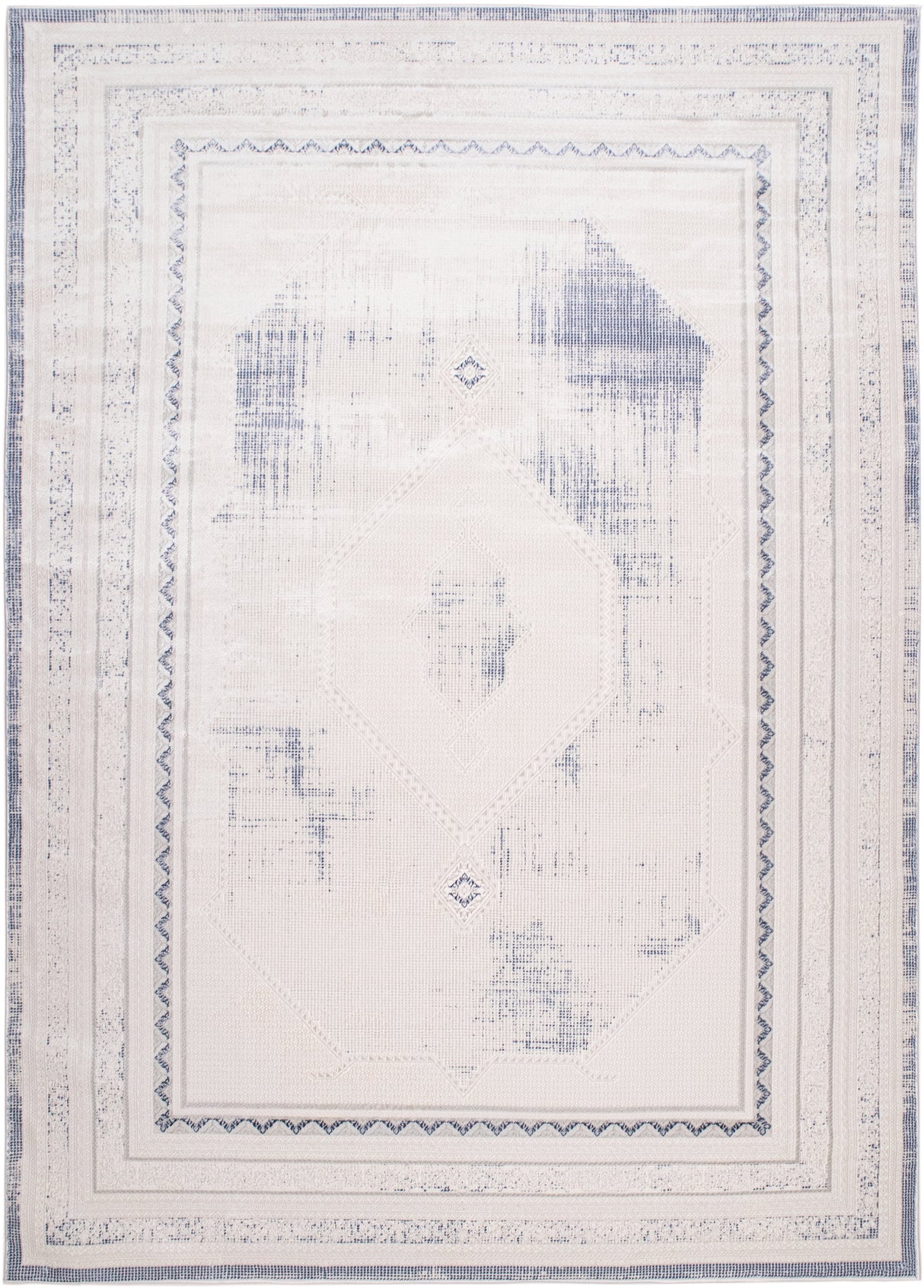 Jade 48 Blue Polyester Viscose Area Rug - Blue, Machine Loom, 7' 8" X 10' 5" (1 Rug)
