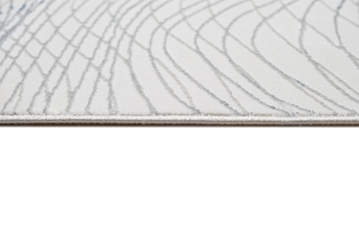 Jade 49 Blue/Cream Polyester Viscose Area Rug - Blue/Cream, 9' 8" X 13' (1 Piece)