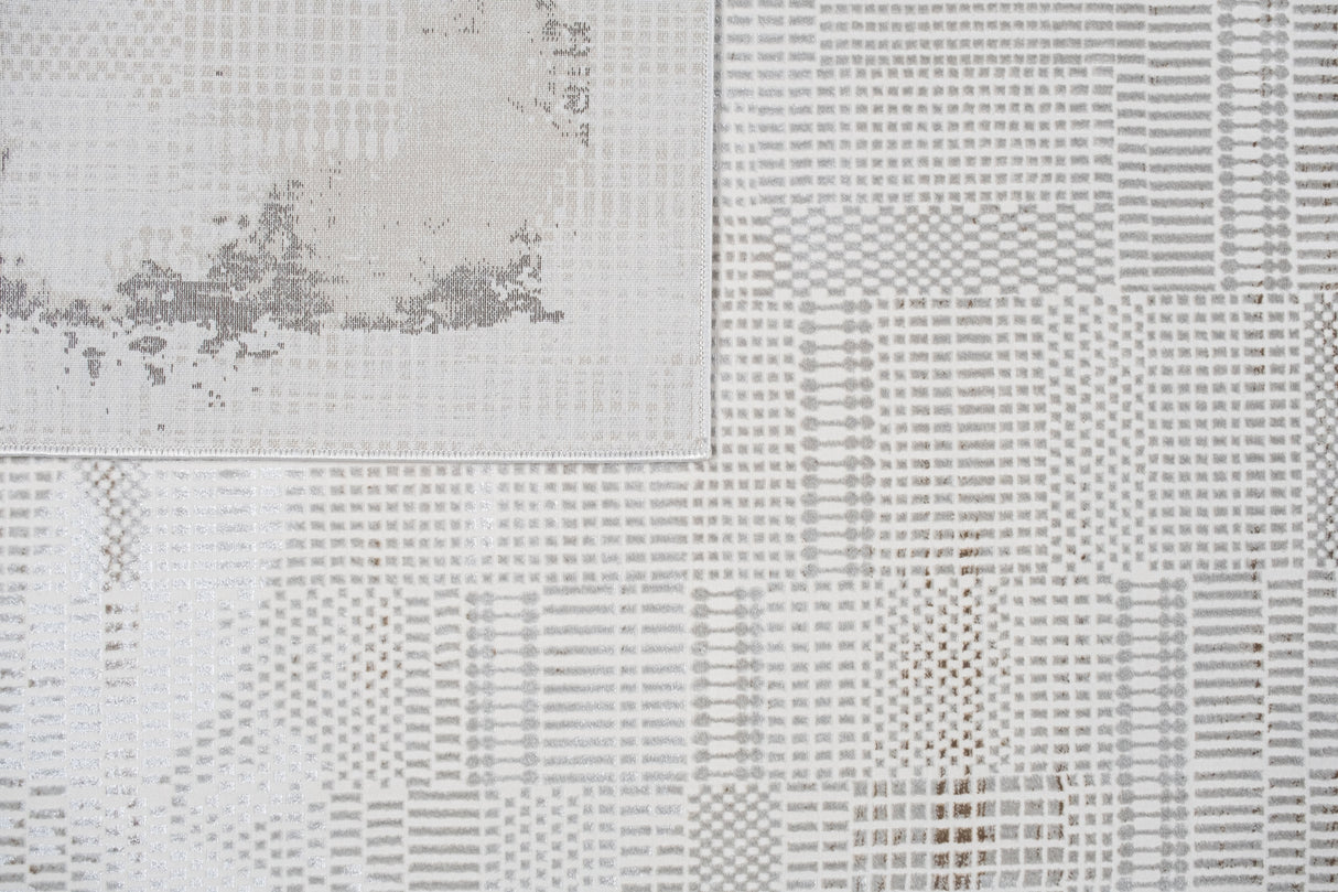 Jade 50 Brown/Cream Area Rug - Brown/Cream, 100% Polyester/Shiny Viscose, Machine Loom, Made In Turkey (9' 8" X 13')
