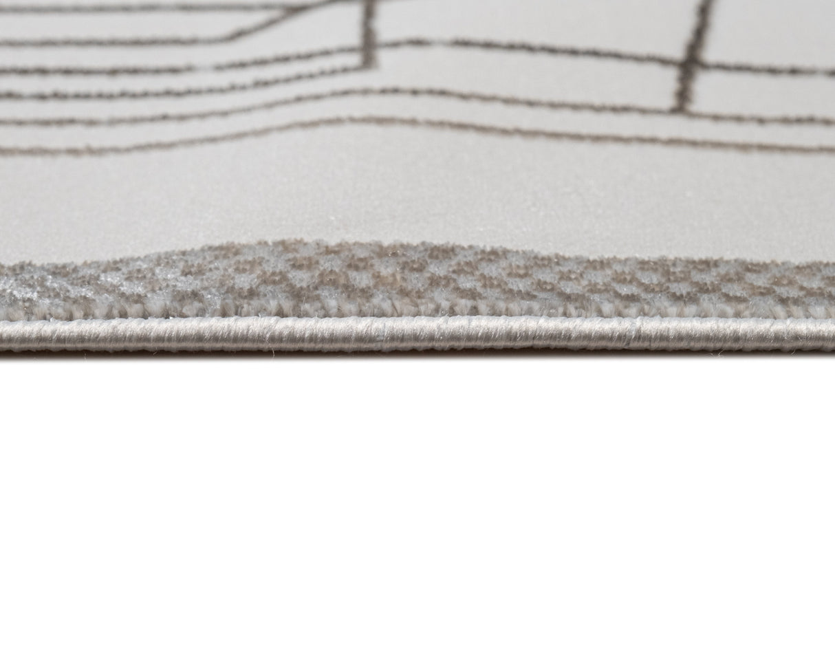 Jade 51 Polyester Viscose Area Rug - Brown/Cream, Machine Loom, Made In Turkey, 9' 8" X 13' (1 Rug)
