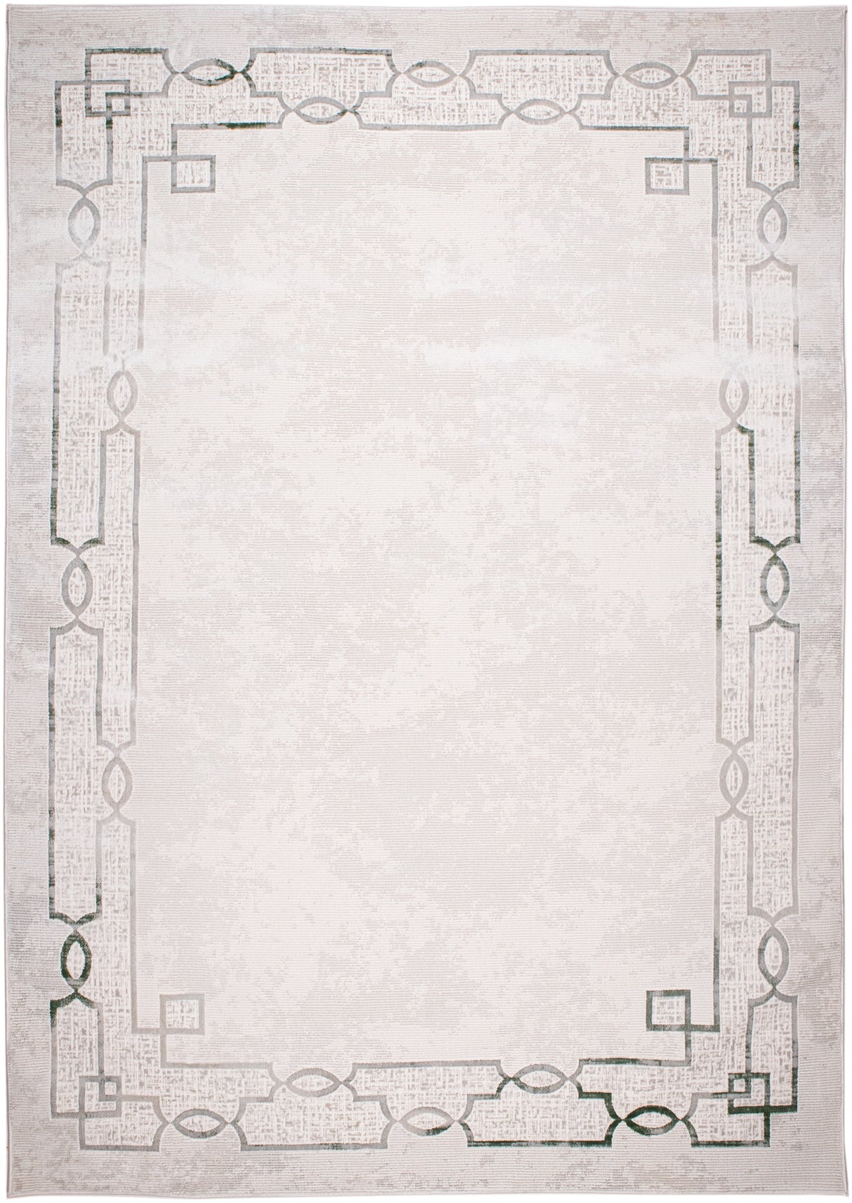 Jade 52 Polyester Shiny Viscose Area Rug - Green/Cream, Machine Loom, Made In Turkey (9' 8" X 13')