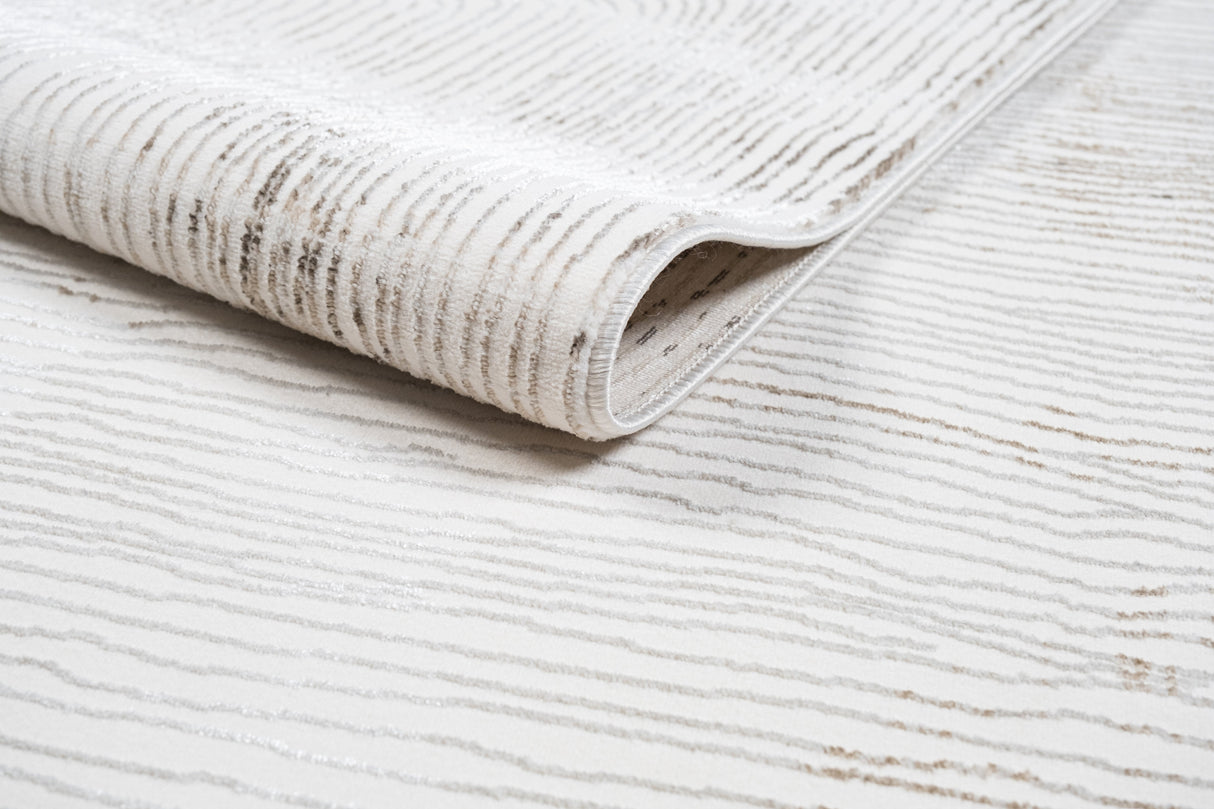 Jade 57 Area Rug - Brown/Cream, 100% Polyester/Shiny Viscose, Machine Loom, Made In Turkey, 9' 8" X 13' (1 Piece)