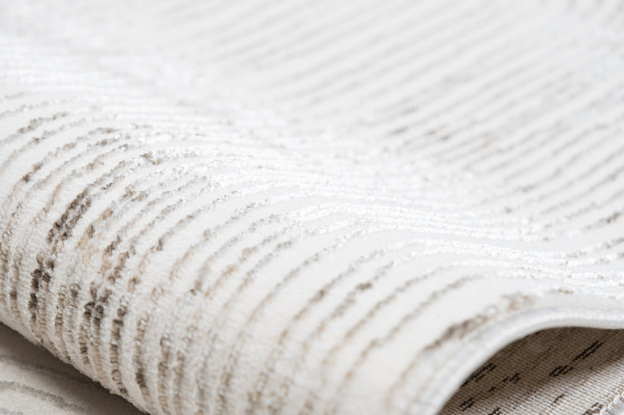 Jade 57 Area Rug - Brown/Cream, 100% Polyester/Shiny Viscose, Machine Loom, Made In Turkey, 9' 8" X 13' (1 Piece)