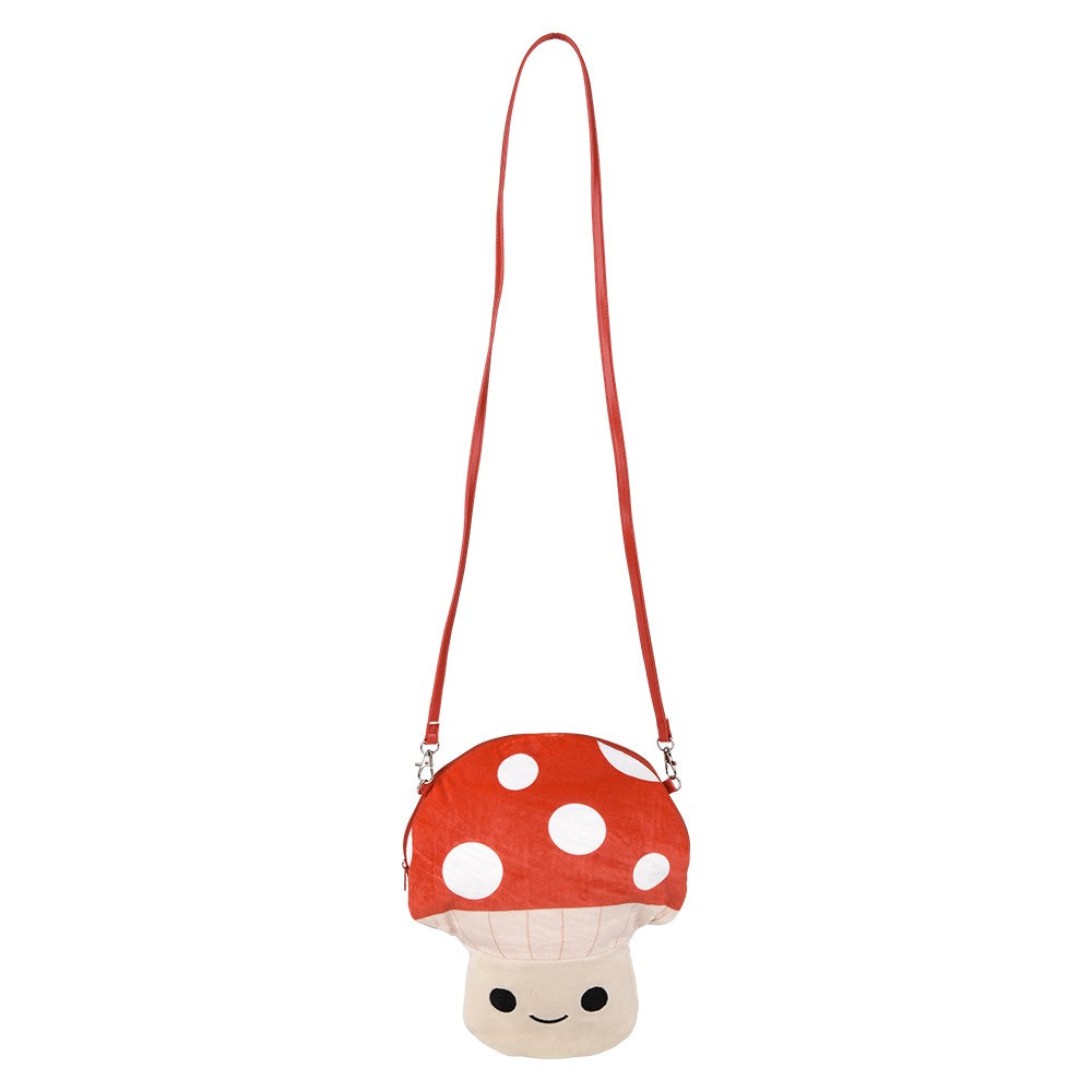Mushroom Plush Crossbody Bag 10"x11"