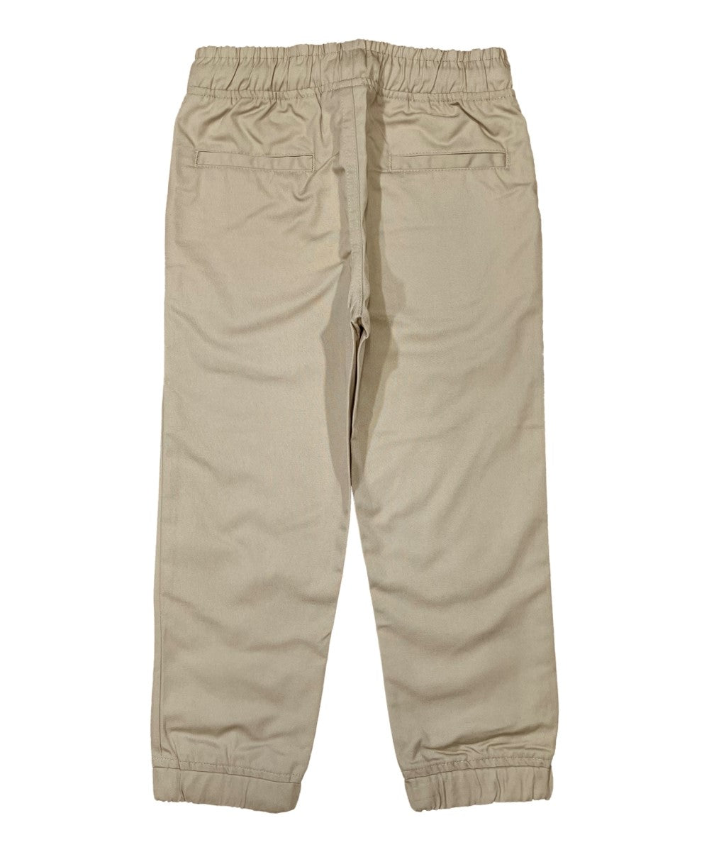 Boy Jogger School Uniform Pants Polyester Cotton Fabric - Navy, Khaki, Pull On, Elastic Waistband, 4-16 (1 Pair)