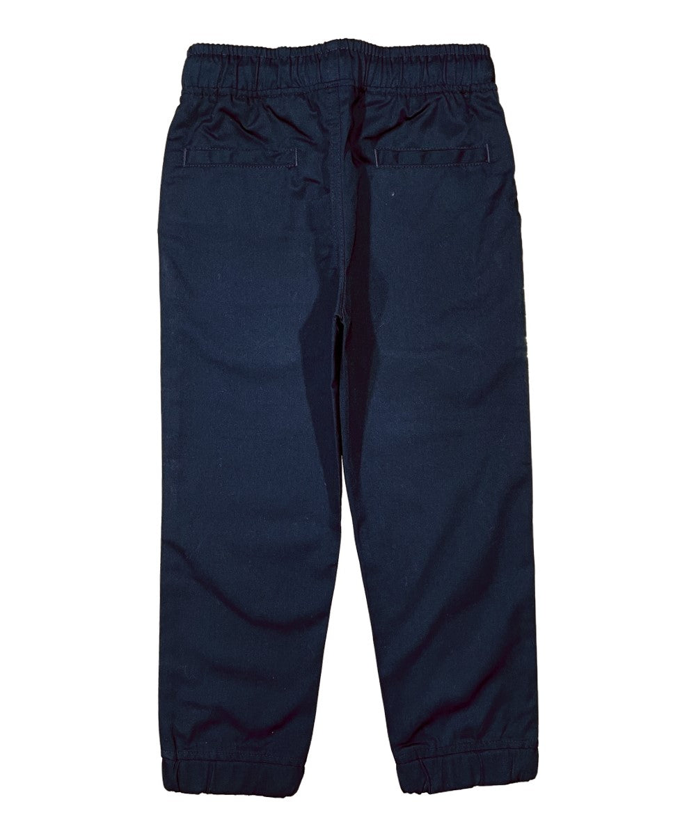 Boy Jogger School Uniform Pants Polyester Cotton Fabric - Navy, Khaki, Pull On, Elastic Waistband, 4-16 (1 Pair)
