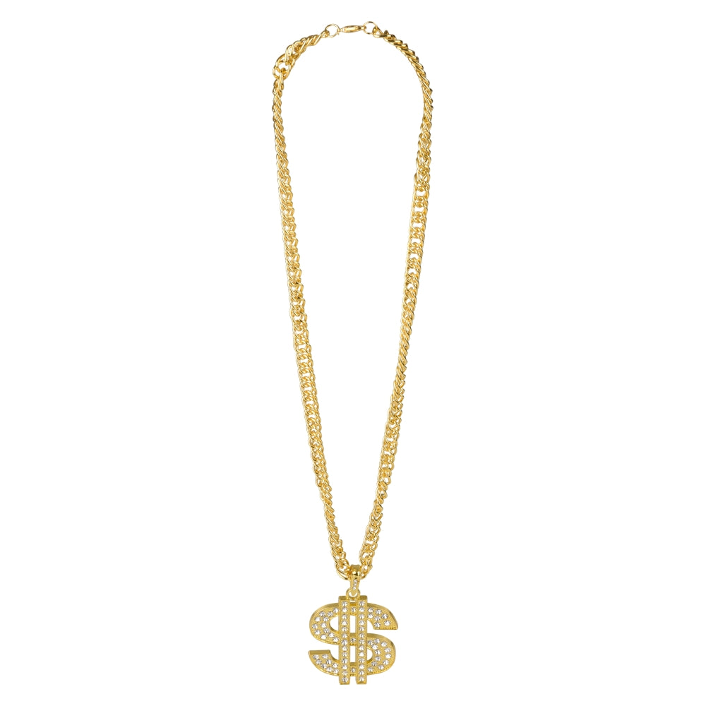 Dollar Sign Necklace Gold 30" (1 DZ)
