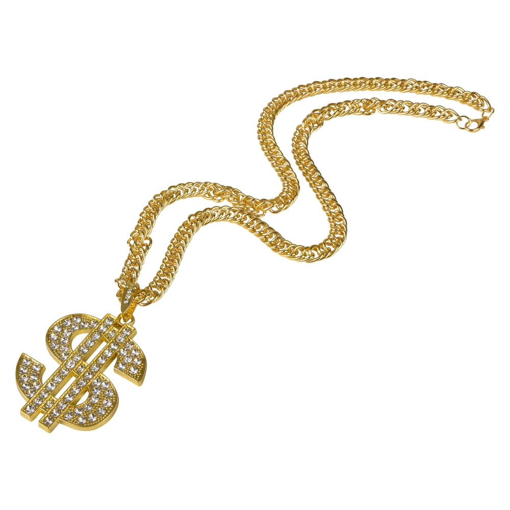 Dollar Sign Necklace Gold 30" (1 DZ)