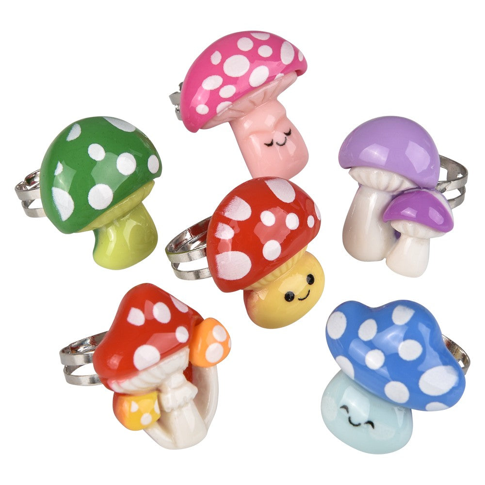 Mushroom Rings 1" Assorted Plastic Rings (48 Pc Box)