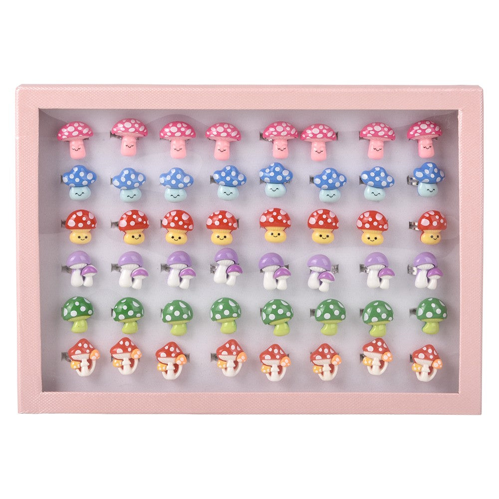 Mushroom Rings 1" Assorted Plastic Rings (48 Pc Box)