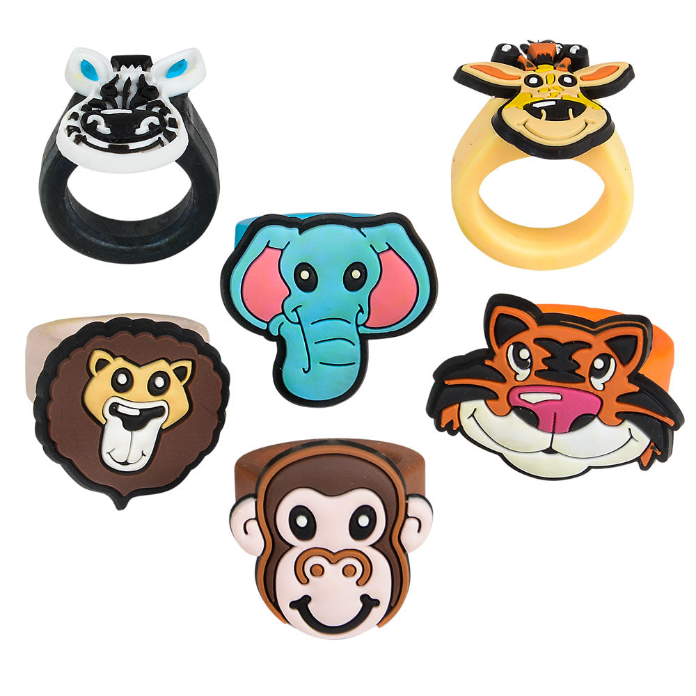 Zoo Animal Rubber Ring 1" (1 DZ)