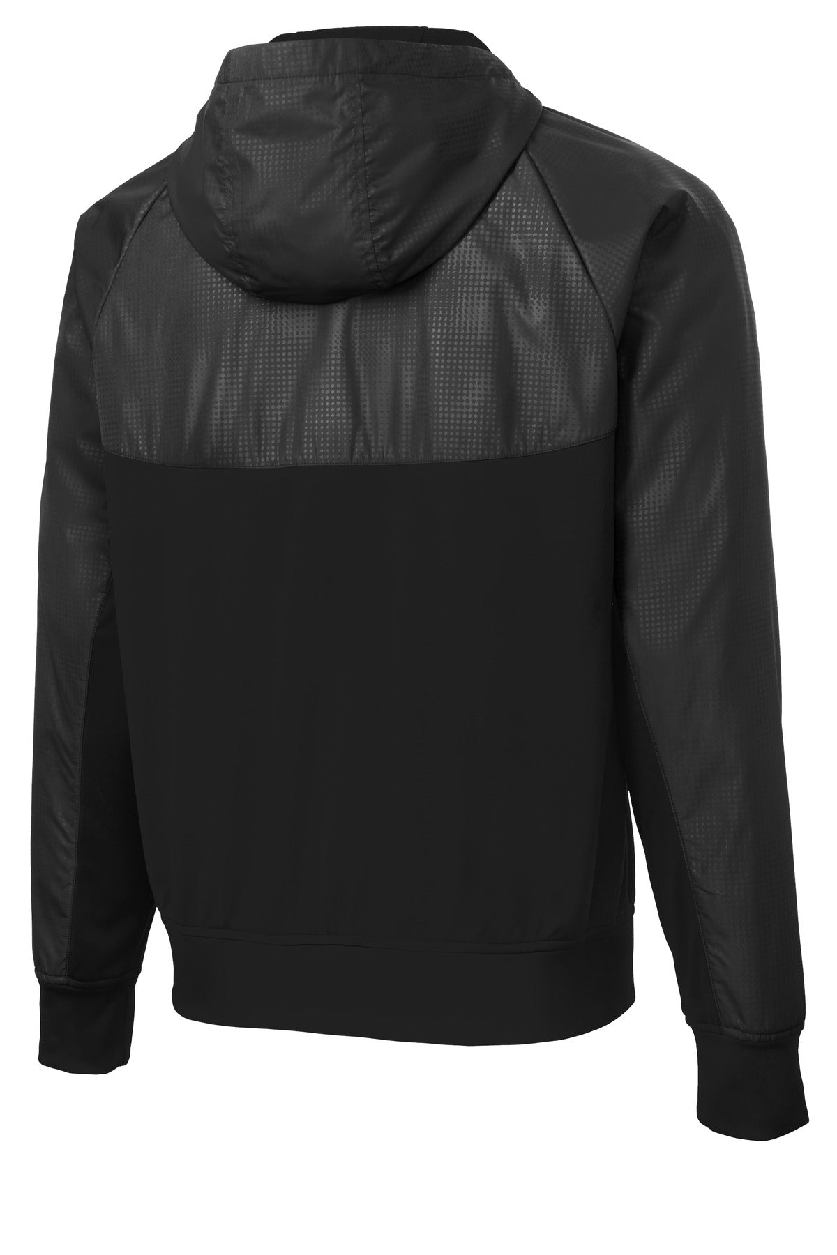 Sport-Tek® Embossed Hybrid Full-Zip Hooded Jacket.