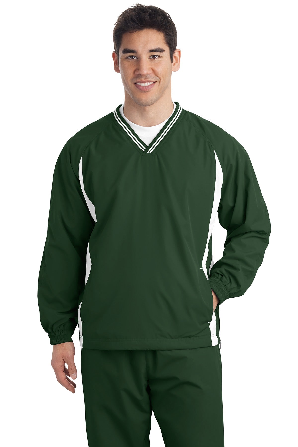 Sport-Tek® Tall Tipped V-Neck Raglan Wind Shirt