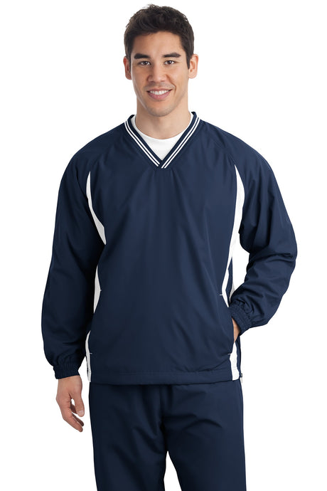 Sport-Tek® Tall Tipped V-Neck Raglan Wind Shirt