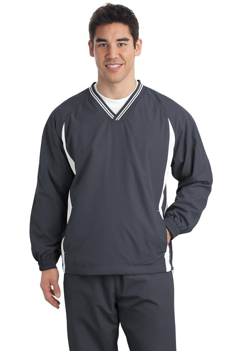 Sport-Tek® Tall Tipped V-Neck Raglan Wind Shirt
