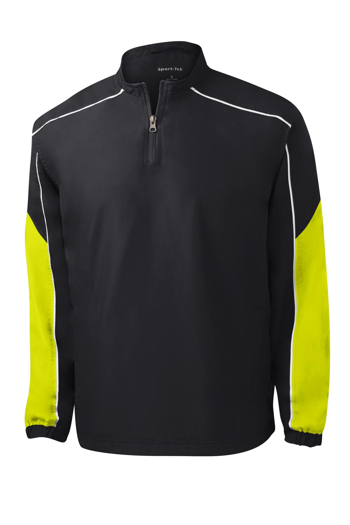 Sport-Tek® Piped Colorblock 1/4-Zip Wind Shirt.