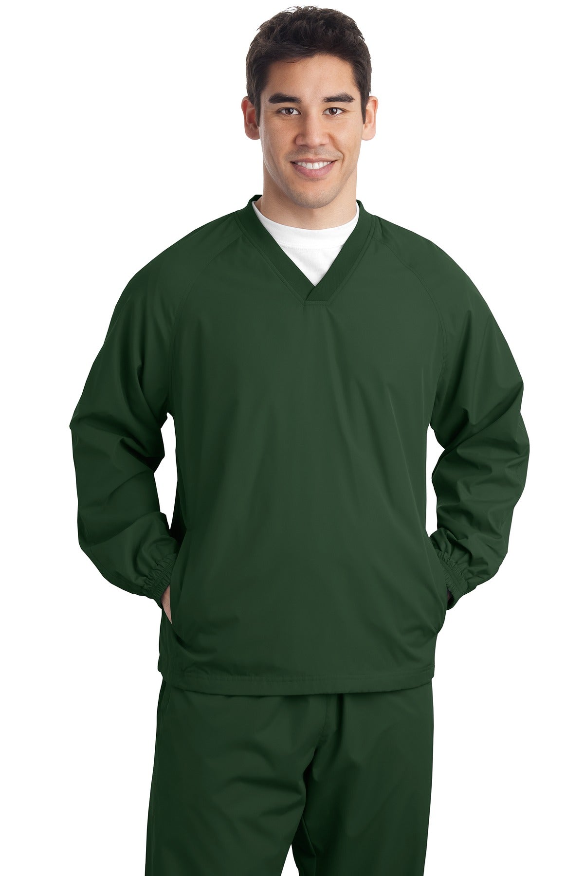 Sport-Tek® Tall V-Neck Raglan Wind Shirt