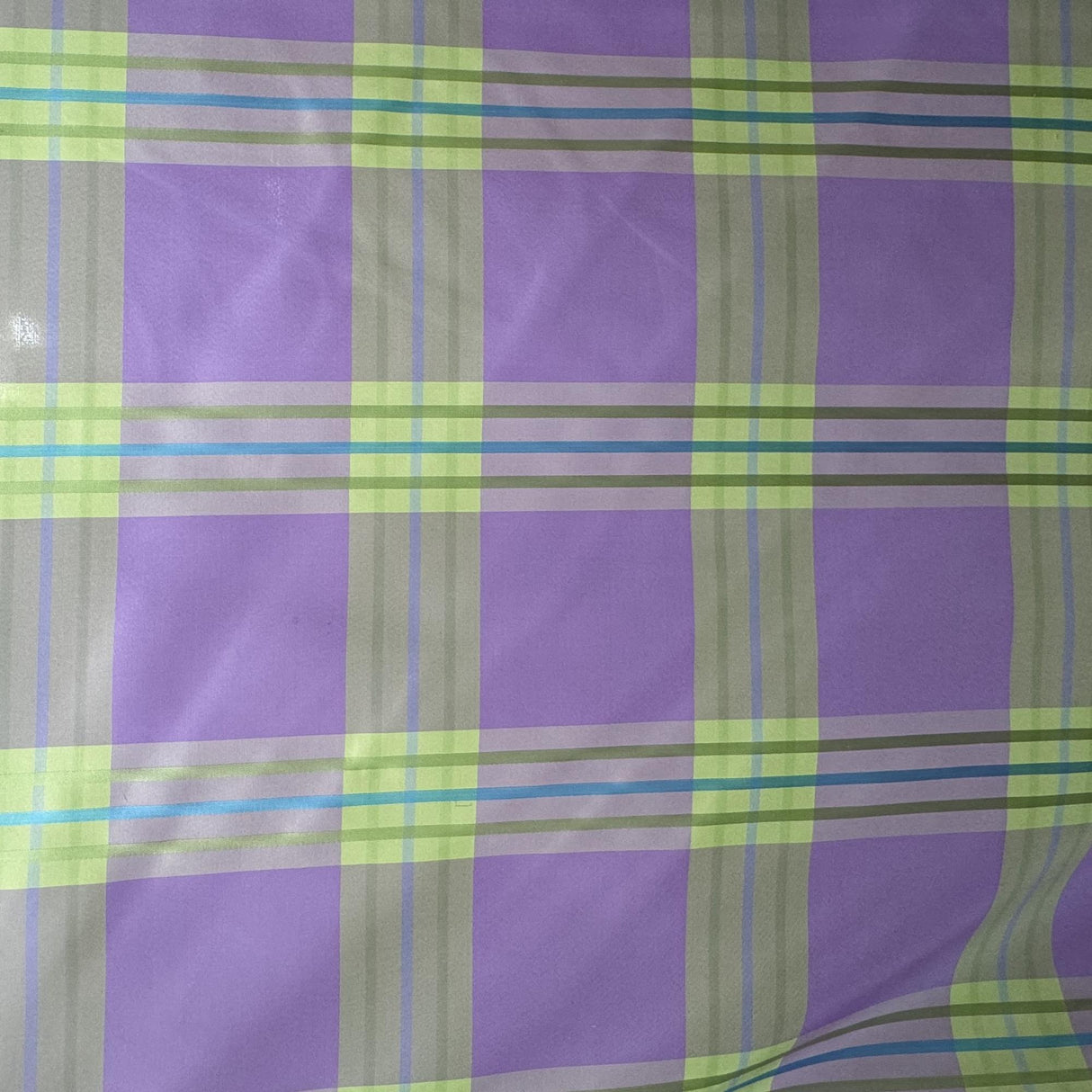 Julian Silk Fabric - Small Square Multicolored Stripe, 54" Width (1 Yard)