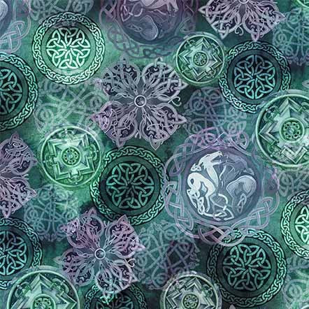 Cotton Fabric Jade Elemental Magic 44" Width