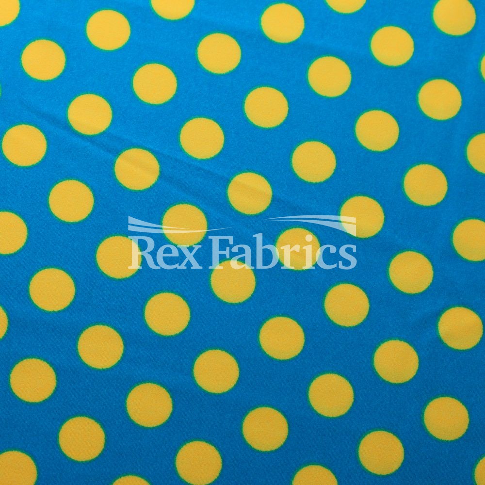 E-Z Dots Matte Nylon Spandex Fabric - Multicolor Polka Dots, 58/60" Width (1 Yard)