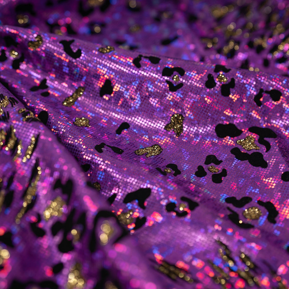 1 Yard Jag City Performance Spandex with Shattered Glass Foil 58/60" Wide