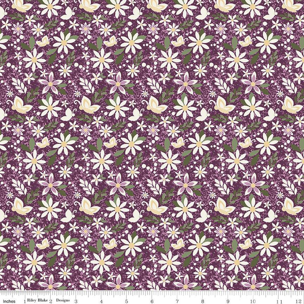 Cotton Print Juju's Petals Dance Purple Fabric