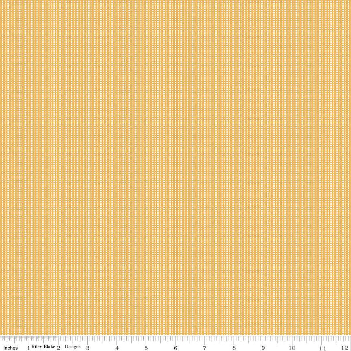 Cotton Fabric Juju's Petals Stripes Yellow 43/44"