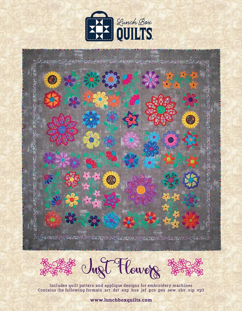 Machine Embroidery Pattern Just Flowers Applique