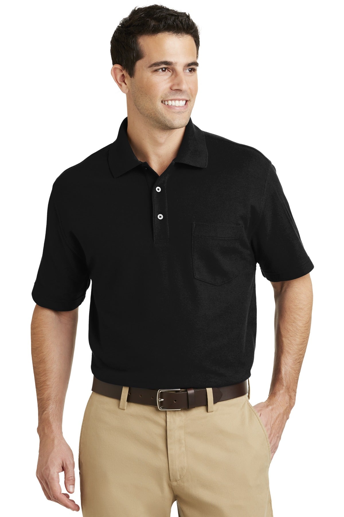Port Authority® EZCotton Pique Pocket Polo