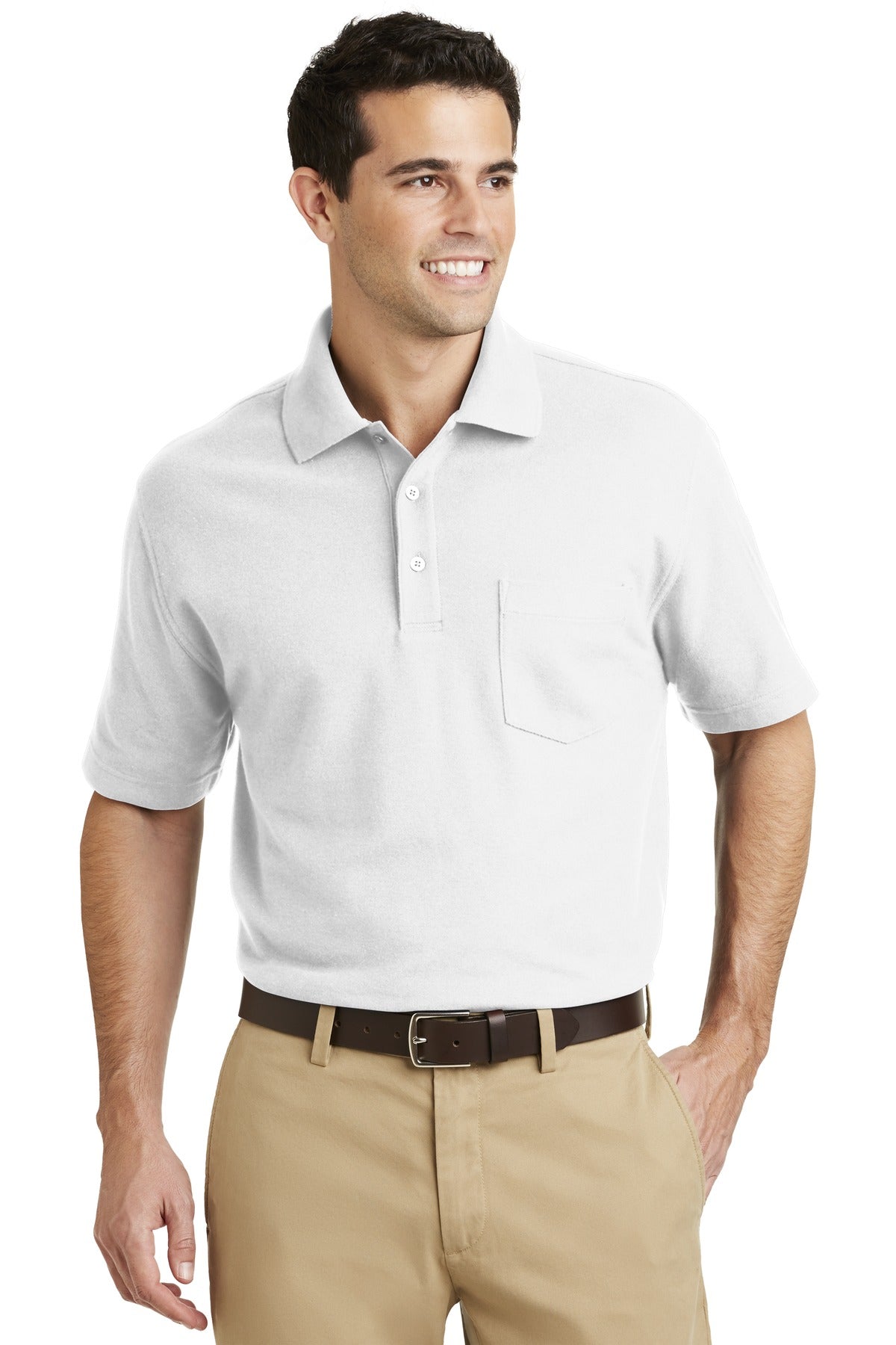 Port Authority® EZCotton Pique Pocket Polo
