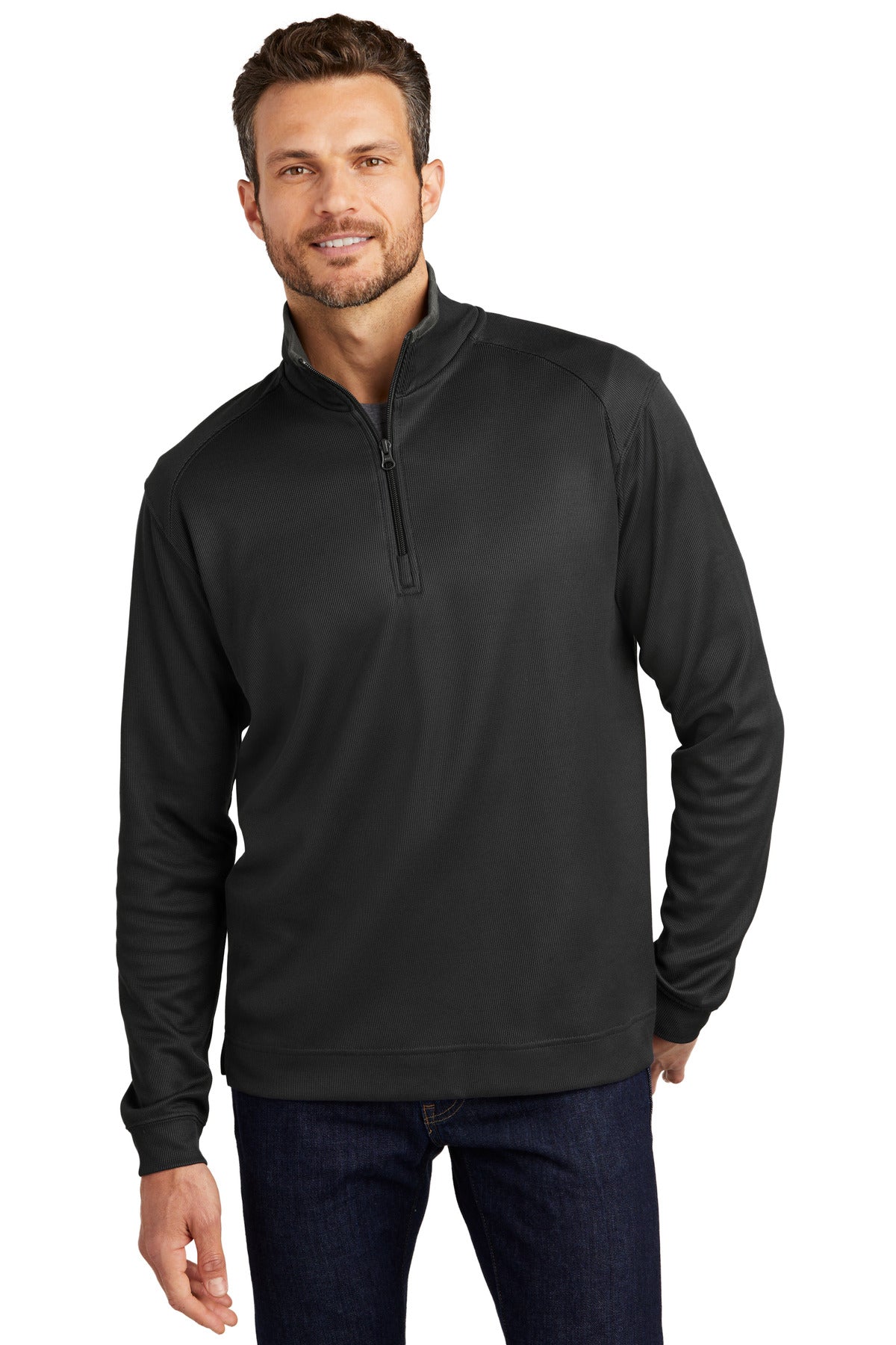 Port Authority® Vertical Texture 1/4-Zip Pullover
