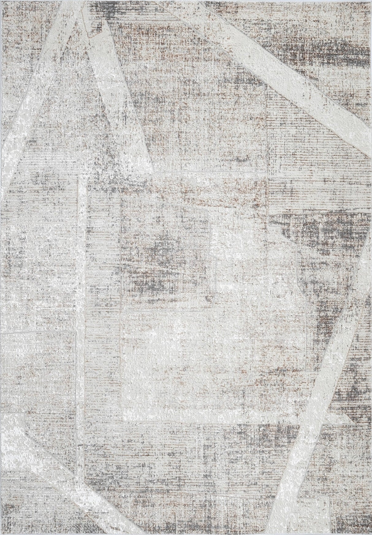 KAI 203 Polyester Fabric - Cream Abstract Pattern, Bronze, Ivory, Charcoal Grey, 5' 3" X 7' 4", 7' 9" X 10' 9", 10' X 13' (3 Sizes)
