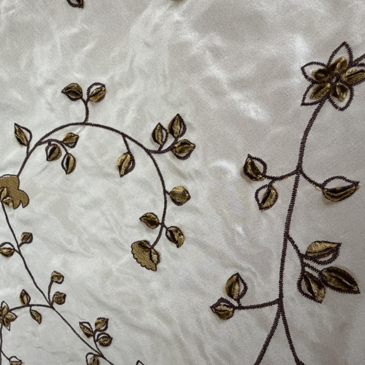 Kalei Fabric Silk Fabric - Floral Swirl Embroidered, 54" Width (1 Yard)