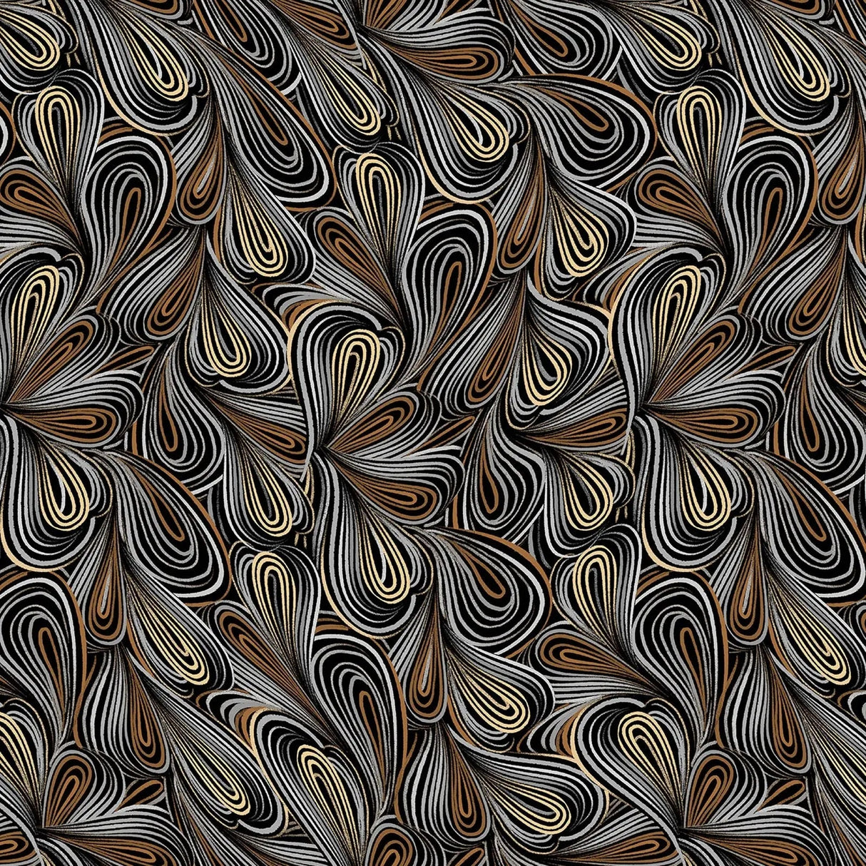 Cotton Wideback Fabric Brown Multi Color Flow 108"