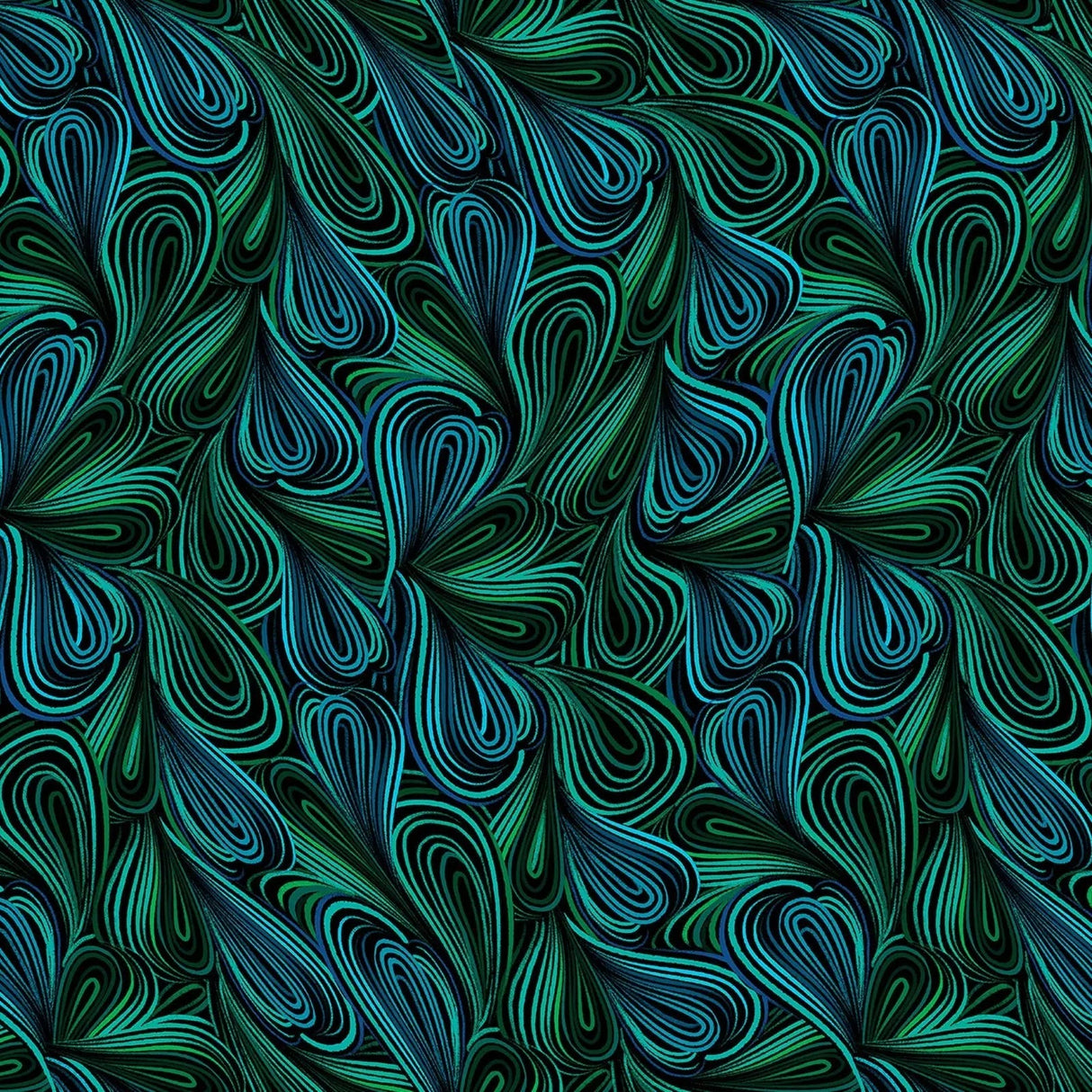 Cotton Wideback Fabric Green Multi Color Flow Print 108"