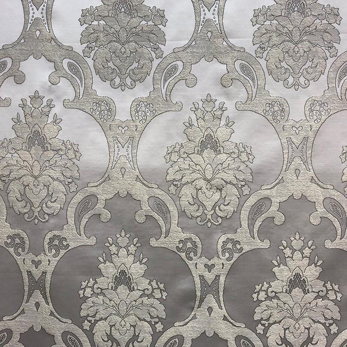 Katherine Textured Faux Silk Jacquard Fabric - Damask Pattern, 55" Width (1 Yard)