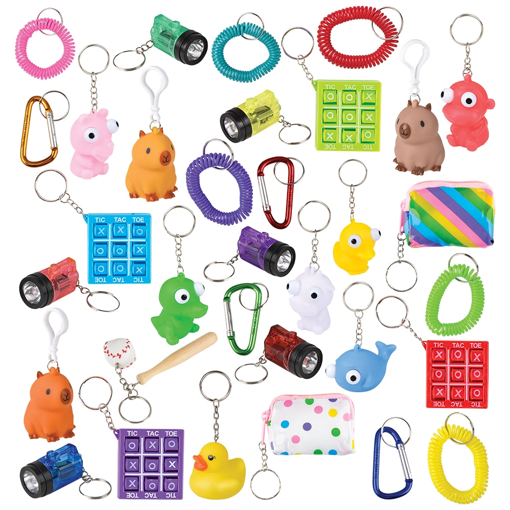 Keychain Backpack Clip Toy Assortment 50ct