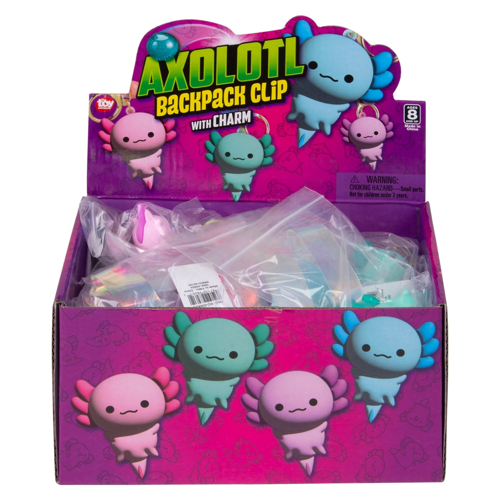 Axolotl Charm Keyring Display (24 Ct)
