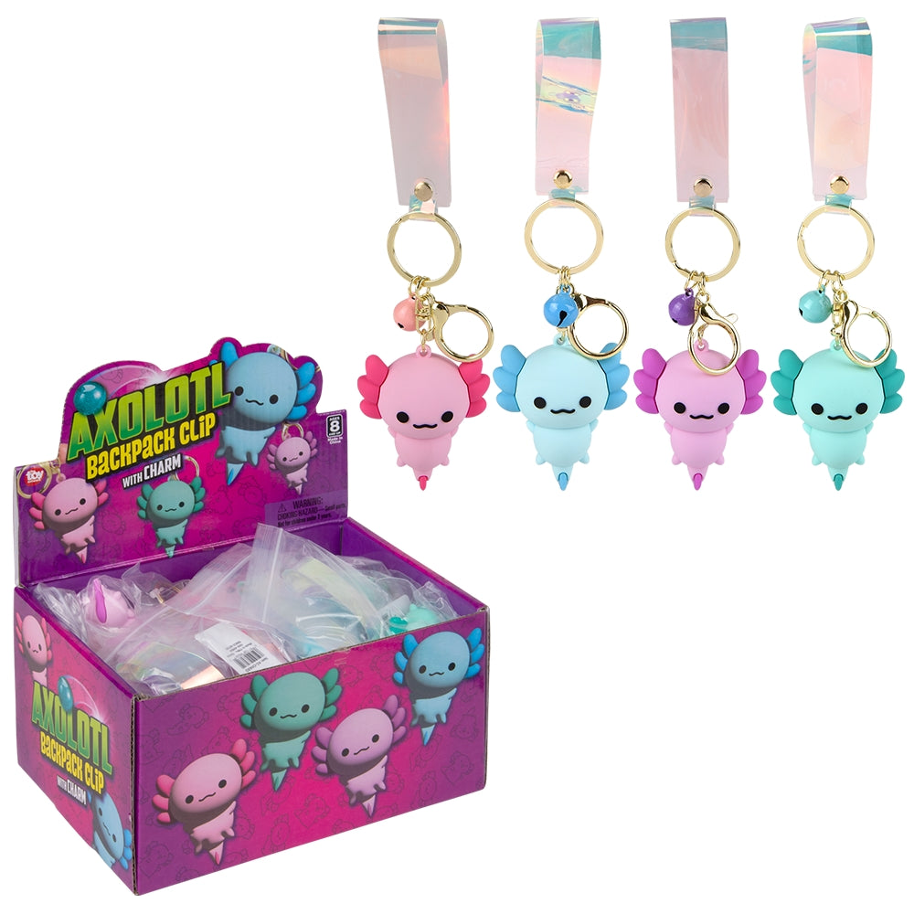 Axolotl Charm Keyring Display (24 Ct)