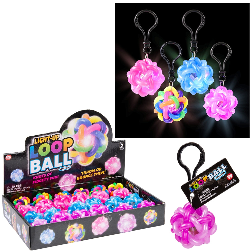 Light-Up Loop Ball Backpack Clip (24 Ct)