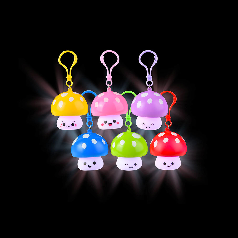 Light-Up Mushroom Clip-Ons (12 Piece Display)