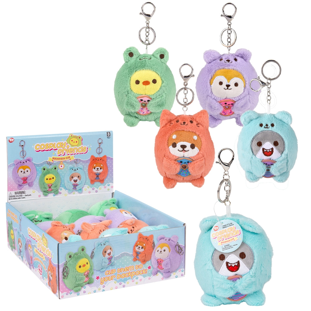 Plush Dressed Animals Backpack Clip On (1 DSP)