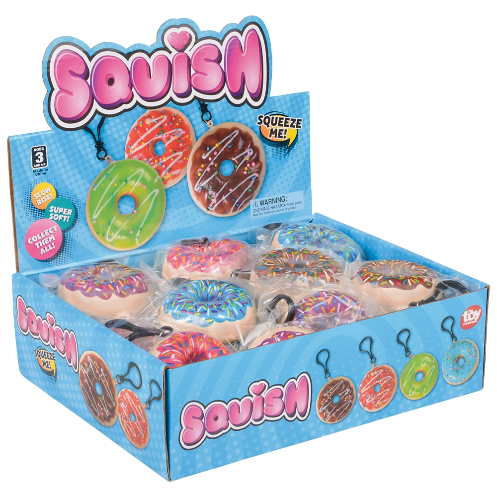 Squish Donut Backpack Clip (24 Pc Display)