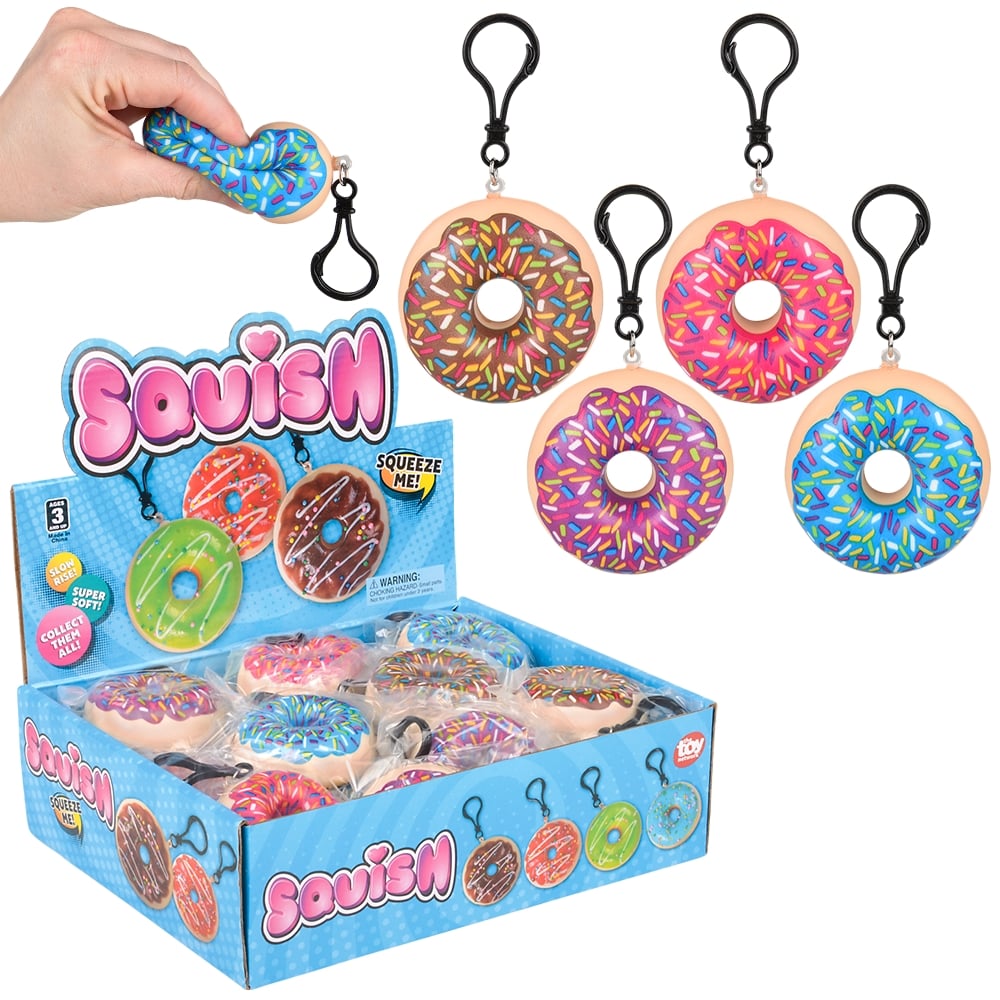 Squish Donut Backpack Clip (24 Pc Display)