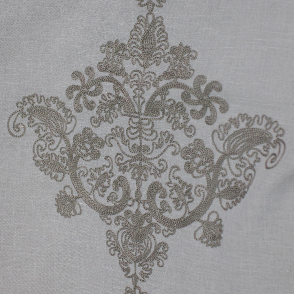 Kendall Fabric Polyester Sheer Fabric - Damask Embroidered, 110" Width (1 Yard)