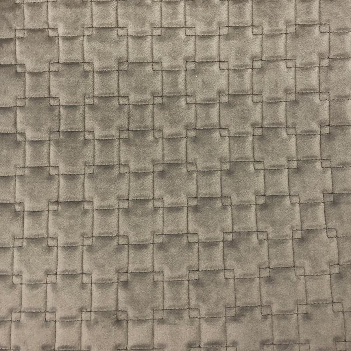 Kerry Quilted Velvet Fabric - Embossed Square Pattern, 58" Width (1 Yard)